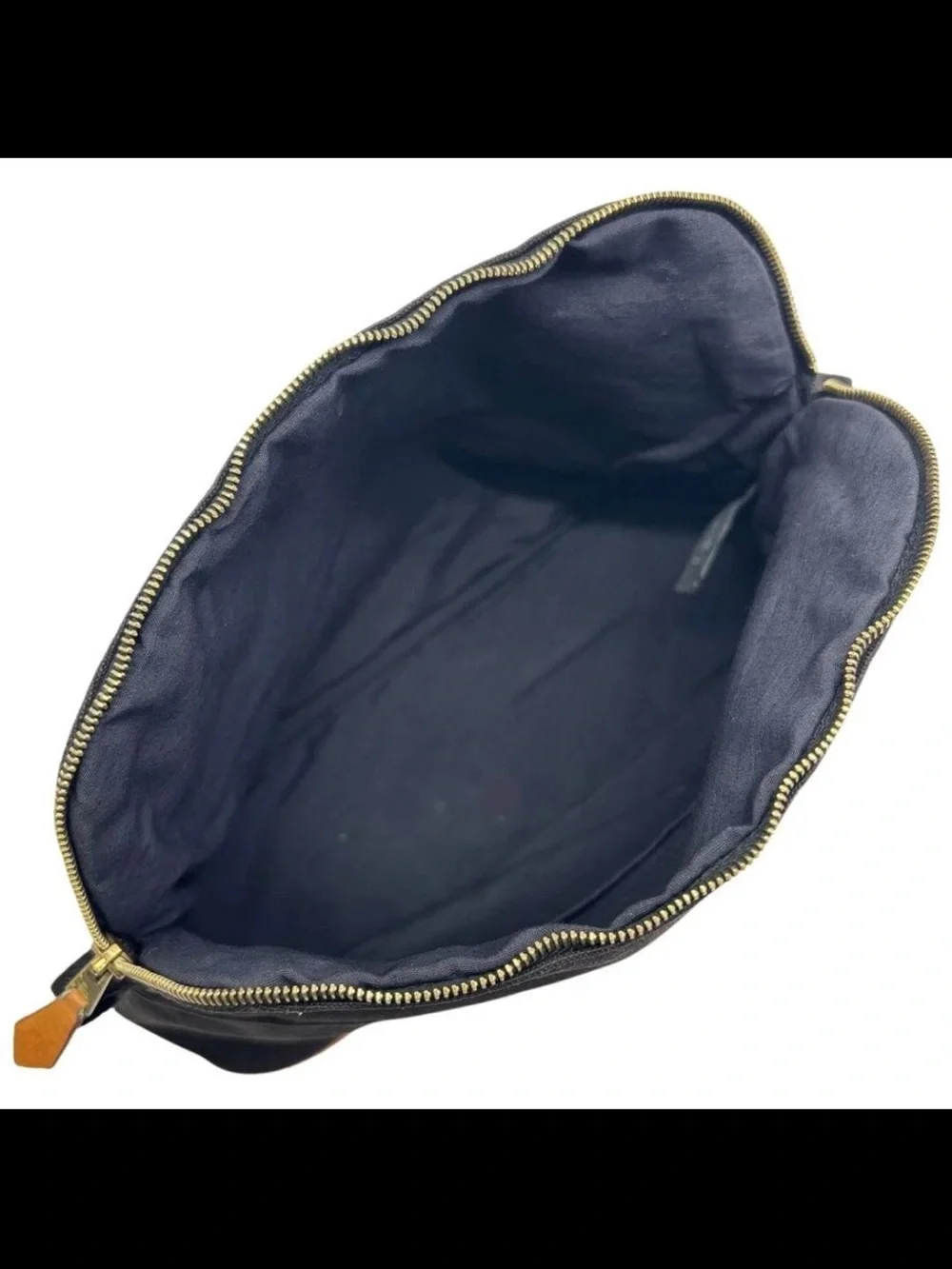 Hermes Black Canvas and Tan Trim Toiletry Pouch